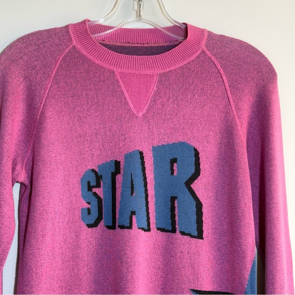 Lucien Pellat-Finet Pink Star Graphic Sweater Cotton Cashmere Blend S Italy - Picture 7 of 15
